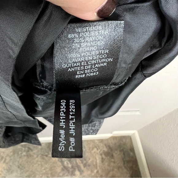 ELIZA J Tweed Asymmetrical Ruffle Sheath Dress Sz 6P - Picture 8 of 8